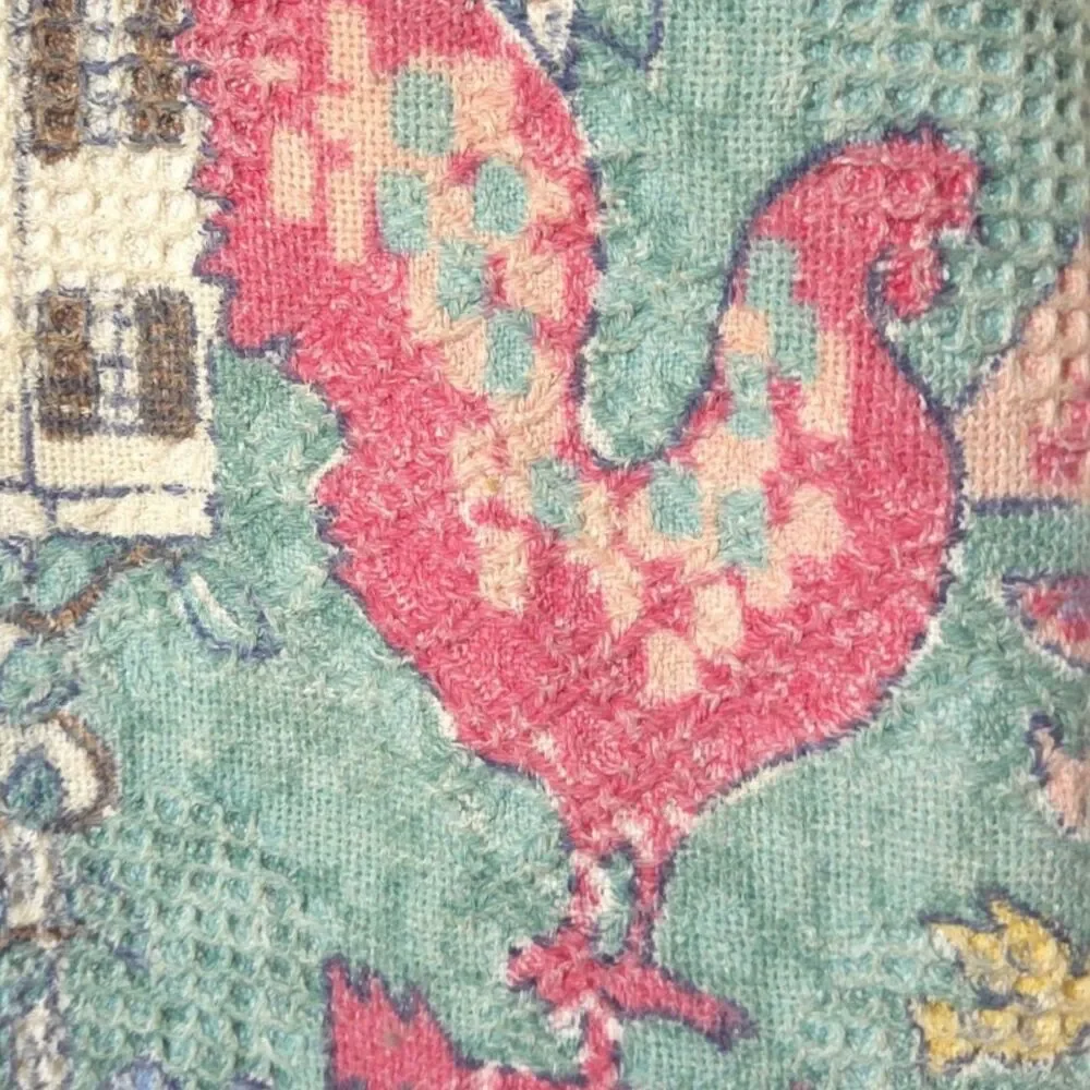 CROWN CRAFTS Blanket Throw Country Farmhouse Rooster Barn 62” X 48”